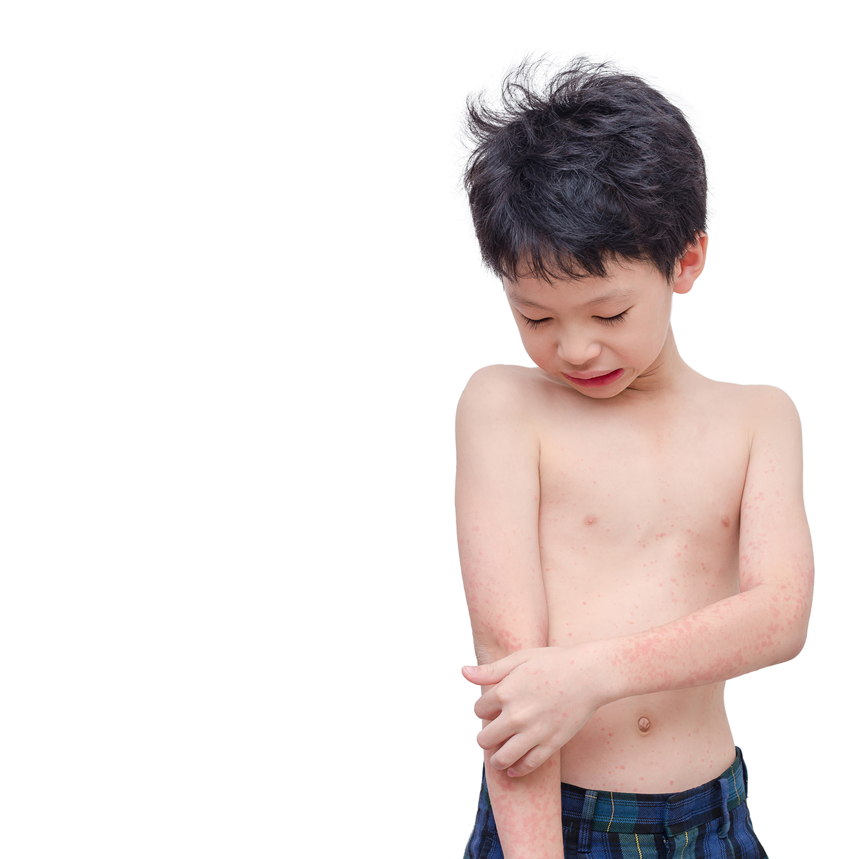 A boy scratching the Wall