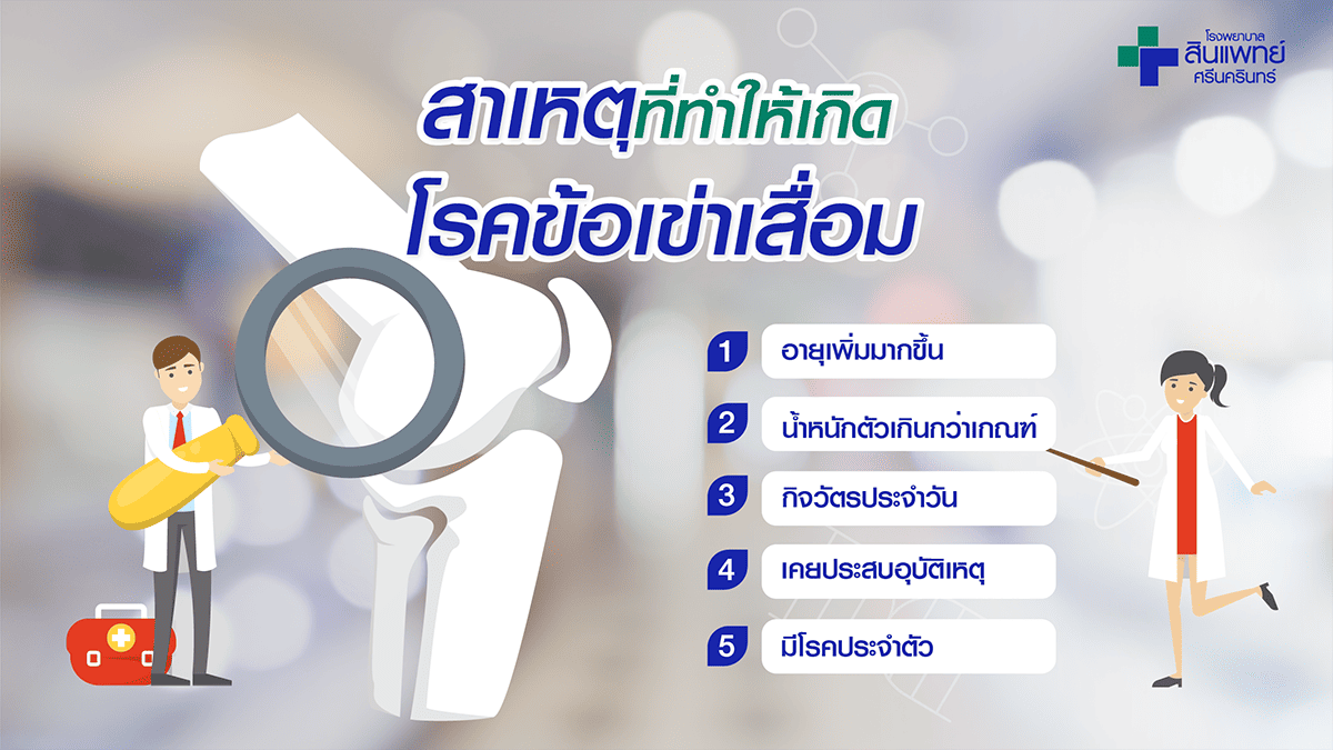 สาเหตุที่ทำให้เกิดโรคข้อเข่าเสื่อม